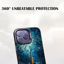 【BUY 4 ONLY PAY FOR 2】So Cool Case for iPhone with Unique Design, starry night Hard Back + Soft Frame with Independent Button Protective Case for iPhone -church in the snow and tree on the lake with a starry night sky3