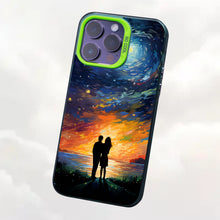 【BUY 4 ONLY PAY FOR 2】So Cool Case for iPhone with Unique Design, starry night Hard Back + Soft Frame with Independent Button Protective Case for iPhone -couple looking at the sky impressionist vincent van gogh colorful animation comic art