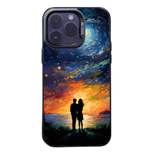 【BUY 4 ONLY PAY FOR 2】So Cool Case for iPhone with Unique Design, starry night Hard Back + Soft Frame with Independent Button Protective Case for iPhone -couple looking at the sky impressionist vincent van gogh colorful animation comic art