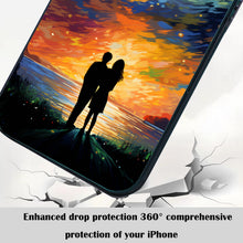 【BUY 4 ONLY PAY FOR 2】So Cool Case for iPhone with Unique Design, starry night Hard Back + Soft Frame with Independent Button Protective Case for iPhone -couple looking at the sky impressionist vincent van gogh colorful animation comic art