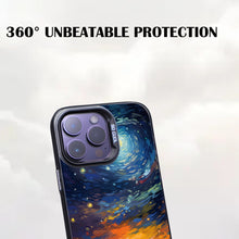 【BUY 4 ONLY PAY FOR 2】So Cool Case for iPhone with Unique Design, starry night Hard Back + Soft Frame with Independent Button Protective Case for iPhone -couple looking at the sky impressionist vincent van gogh colorful animation comic art