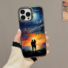 【BUY 4 ONLY PAY FOR 2】So Cool Case for iPhone with Unique Design, starry night Hard Back + Soft Frame with Independent Button Protective Case for iPhone -couple looking at the sky impressionist vincent van gogh colorful animation comic art