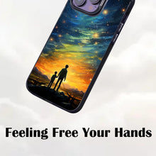 【BUY 4 ONLY PAY FOR 2】So Cool Case for iPhone with Unique Design, starry night Hard Back + Soft Frame with Independent Button Protective Case for iPhone -father and son looking at the sky impressionist colorful animation comic art