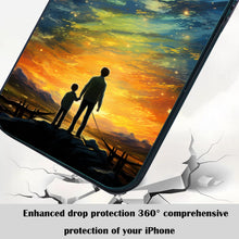 【BUY 4 ONLY PAY FOR 2】So Cool Case for iPhone with Unique Design, starry night Hard Back + Soft Frame with Independent Button Protective Case for iPhone -father and son looking at the sky impressionist colorful animation comic art