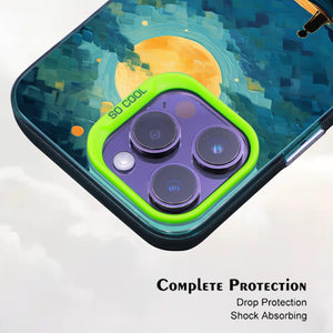 【BUY 4 ONLY PAY FOR 2】So Cool Case for iPhone with Unique Design, starry night Hard Back + Soft Frame with Independent Button Protective Case for iPhone -boat girl under the moon impressionist
