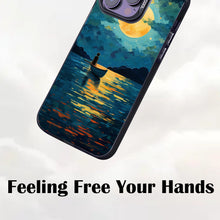 【BUY 4 ONLY PAY FOR 2】So Cool Case for iPhone with Unique Design, starry night Hard Back + Soft Frame with Independent Button Protective Case for iPhone -boat girl under the moon impressionist