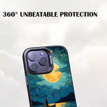 【BUY 4 ONLY PAY FOR 2】So Cool Case for iPhone with Unique Design, starry night Hard Back + Soft Frame with Independent Button Protective Case for iPhone -boat girl under the moon impressionist