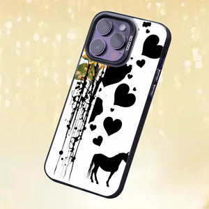 【BUY 4 ONLY PAY FOR 2】So Cool Case for iPhone with Unique Design, Hard Back + Soft Frame with Independent Button Protective Case for iPhone - a cow with black spots