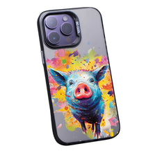 【BUY 4 ONLY PAY FOR 2】So Cool Case for iPhone with Unique Design, Watercolor Animal Hard Back + Soft Frame with Independent Button Protective Case for iPhone - Pig