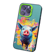 【BUY 4 ONLY PAY FOR 2】So Cool Case for iPhone with Unique Design, Watercolor Animal Hard Back + Soft Frame with Independent Button Protective Case for iPhone - Pig