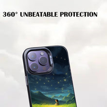 【BUY 4 ONLY PAY FOR 2】So Cool Case for iPhone with Unique Design, starry night Hard Back + Soft Frame with Independent Button Protective Case for iPhone -glowing stars kid in the grass