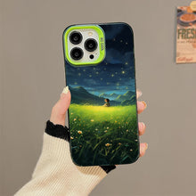 【BUY 4 ONLY PAY FOR 2】So Cool Case for iPhone with Unique Design, starry night Hard Back + Soft Frame with Independent Button Protective Case for iPhone -glowing stars kid in the grass