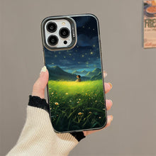 【BUY 4 ONLY PAY FOR 2】So Cool Case for iPhone with Unique Design, starry night Hard Back + Soft Frame with Independent Button Protective Case for iPhone -glowing stars kid in the grass