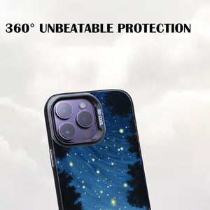 【BUY 4 ONLY PAY FOR 2】So Cool Case for iPhone with Unique Design, starry night Hard Back + Soft Frame with Independent Button Protective Case for iPhone -glowing stars person in the grass