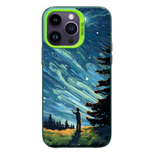 【BUY 4 ONLY PAY FOR 2】So Cool Case for iPhone with Unique Design, starry night Hard Back + Soft Frame with Independent Button Protective Case for iPhone -man flying a kite under a starry sky