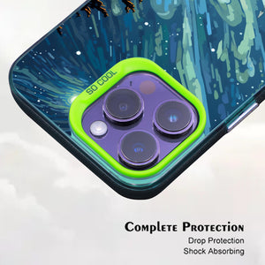 【BUY 4 ONLY PAY FOR 2】So Cool Case for iPhone with Unique Design, starry night Hard Back + Soft Frame with Independent Button Protective Case for iPhone -man flying a kite under a starry sky