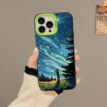 【BUY 4 ONLY PAY FOR 2】So Cool Case for iPhone with Unique Design, starry night Hard Back + Soft Frame with Independent Button Protective Case for iPhone -man flying a kite under a starry sky