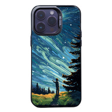 【BUY 4 ONLY PAY FOR 2】So Cool Case for iPhone with Unique Design, starry night Hard Back + Soft Frame with Independent Button Protective Case for iPhone -man flying a kite under a starry sky