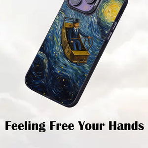 【BUY 4 ONLY PAY FOR 2】So Cool Case for iPhone with Unique Design, starry night Hard Back + Soft Frame with Independent Button Protective Case for iPhone -man flying in a plane in the starry sky