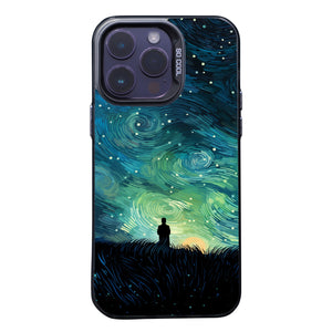 【BUY 4 ONLY PAY FOR 2】So Cool Case for iPhone with Unique Design, starry night Hard Back + Soft Frame with Independent Button Protective Case for iPhone -man in a field starry sky van gogh style