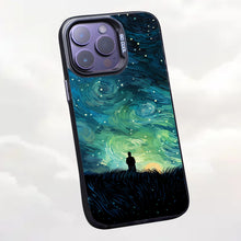 【BUY 4 ONLY PAY FOR 2】So Cool Case for iPhone with Unique Design, starry night Hard Back + Soft Frame with Independent Button Protective Case for iPhone -man in a field starry sky van gogh style