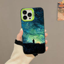 【BUY 4 ONLY PAY FOR 2】So Cool Case for iPhone with Unique Design, starry night Hard Back + Soft Frame with Independent Button Protective Case for iPhone -man in a field starry sky van gogh style