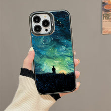 【BUY 4 ONLY PAY FOR 2】So Cool Case for iPhone with Unique Design, starry night Hard Back + Soft Frame with Independent Button Protective Case for iPhone -man in a field starry sky van gogh style