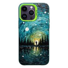 【BUY 4 ONLY PAY FOR 2】So Cool Case for iPhone with Unique Design, starry night Hard Back + Soft Frame with Independent Button Protective Case for iPhone -man in starry night