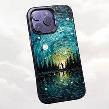 【BUY 4 ONLY PAY FOR 2】So Cool Case for iPhone with Unique Design, starry night Hard Back + Soft Frame with Independent Button Protective Case for iPhone -man in starry night