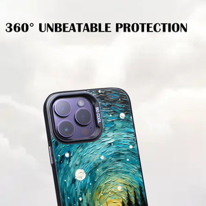 【BUY 4 ONLY PAY FOR 2】So Cool Case for iPhone with Unique Design, starry night Hard Back + Soft Frame with Independent Button Protective Case for iPhone -man in starry night