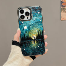 【BUY 4 ONLY PAY FOR 2】So Cool Case for iPhone with Unique Design, starry night Hard Back + Soft Frame with Independent Button Protective Case for iPhone -man in starry night