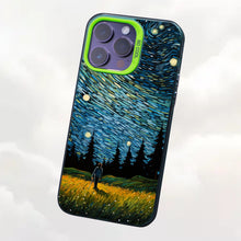 【BUY 4 ONLY PAY FOR 2】So Cool Case for iPhone with Unique Design, starry night Hard Back + Soft Frame with Independent Button Protective Case for iPhone -man in starry night2