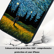 【BUY 4 ONLY PAY FOR 2】So Cool Case for iPhone with Unique Design, starry night Hard Back + Soft Frame with Independent Button Protective Case for iPhone -man in starry night2