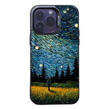 【BUY 4 ONLY PAY FOR 2】So Cool Case for iPhone with Unique Design, starry night Hard Back + Soft Frame with Independent Button Protective Case for iPhone -man in starry night2