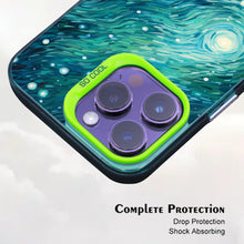 【BUY 4 ONLY PAY FOR 2】So Cool Case for iPhone with Unique Design, starry night Hard Back + Soft Frame with Independent Button Protective Case for iPhone -man in starry night3