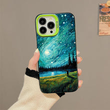 【BUY 4 ONLY PAY FOR 2】So Cool Case for iPhone with Unique Design, starry night Hard Back + Soft Frame with Independent Button Protective Case for iPhone -man in starry night3