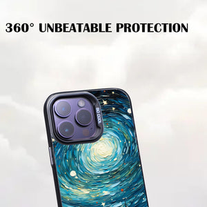 【BUY 4 ONLY PAY FOR 2】So Cool Case for iPhone with Unique Design, starry night Hard Back + Soft Frame with Independent Button Protective Case for iPhone -man in starry night4