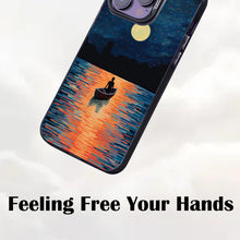 【BUY 4 ONLY PAY FOR 2】So Cool Case for iPhone with Unique Design, starry night Hard Back + Soft Frame with Independent Button Protective Case for iPhone -boat under the moon impressionist