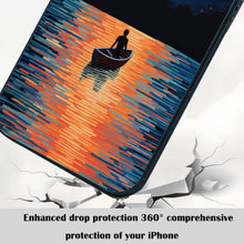 【BUY 4 ONLY PAY FOR 2】So Cool Case for iPhone with Unique Design, starry night Hard Back + Soft Frame with Independent Button Protective Case for iPhone -boat under the moon impressionist