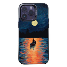 【BUY 4 ONLY PAY FOR 2】So Cool Case for iPhone with Unique Design, starry night Hard Back + Soft Frame with Independent Button Protective Case for iPhone -boat under the moon impressionist