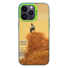 【BUY 4 ONLY PAY FOR 2】So Cool Case for iPhone with Unique Design, starry night Hard Back + Soft Frame with Independent Button Protective Case for iPhone -man on top of a straw and a king swallowing autumn landscape