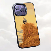 【BUY 4 ONLY PAY FOR 2】So Cool Case for iPhone with Unique Design, starry night Hard Back + Soft Frame with Independent Button Protective Case for iPhone -man on top of a straw and a king swallowing autumn landscape