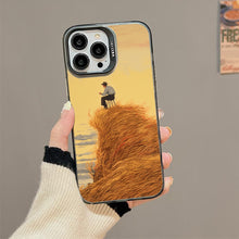 【BUY 4 ONLY PAY FOR 2】So Cool Case for iPhone with Unique Design, starry night Hard Back + Soft Frame with Independent Button Protective Case for iPhone -man on top of a straw and a king swallowing autumn landscape