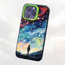 【BUY 4 ONLY PAY FOR 2】So Cool Case for iPhone with Unique Design, starry night Hard Back + Soft Frame with Independent Button Protective Case for iPhone -man standing under starry sky pop culture