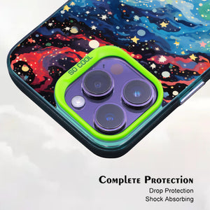 【BUY 4 ONLY PAY FOR 2】So Cool Case for iPhone with Unique Design, starry night Hard Back + Soft Frame with Independent Button Protective Case for iPhone -man standing under starry sky pop culture