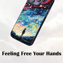 【BUY 4 ONLY PAY FOR 2】So Cool Case for iPhone with Unique Design, starry night Hard Back + Soft Frame with Independent Button Protective Case for iPhone -man standing under starry sky pop culture