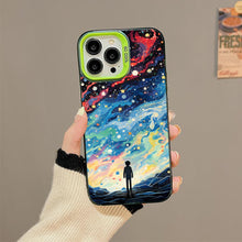 【BUY 4 ONLY PAY FOR 2】So Cool Case for iPhone with Unique Design, starry night Hard Back + Soft Frame with Independent Button Protective Case for iPhone -man standing under starry sky pop culture