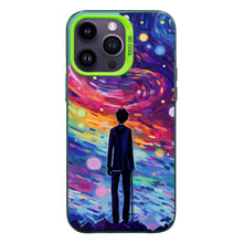 【BUY 4 ONLY PAY FOR 2】So Cool Case for iPhone with Unique Design, starry night Hard Back + Soft Frame with Independent Button Protective Case for iPhone -man standing under starry sky pop culture2