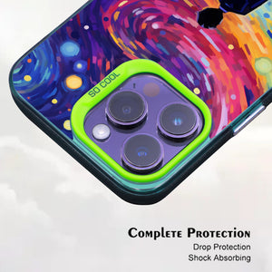 【BUY 4 ONLY PAY FOR 2】So Cool Case for iPhone with Unique Design, starry night Hard Back + Soft Frame with Independent Button Protective Case for iPhone -man standing under starry sky pop culture2