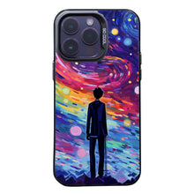 【BUY 4 ONLY PAY FOR 2】So Cool Case for iPhone with Unique Design, starry night Hard Back + Soft Frame with Independent Button Protective Case for iPhone -man standing under starry sky pop culture2